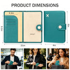 Passport Holder RFID Blocking Travel Wallet (Green)