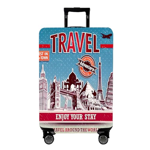 Travel Luggage Cover Suitcase Cover Protector Skins 18 (Tourist Attraction A28 / M (for 22--24 inch luggage))