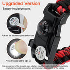 20 in 1 Paracord Bracelet (Red Black 2PCS)