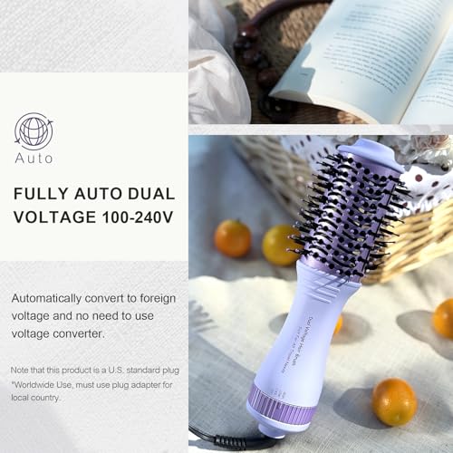 Dual Voltage Hair Dryer Brush 110 (50mm Oval / Purple)