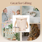 Two Bottle Rolltop Wine Tote Bag (Beige)