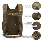 25L Tactical Backpacks Molle Hiking daypacks for Camping Hiking Military Traveling Motorcycle Khaki (6362a-khaki)