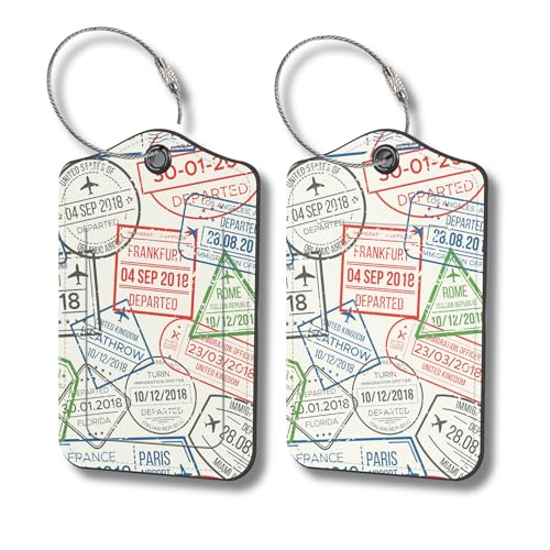Luggage Tags for Suitcases (Global Travel Stamps)