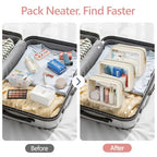 Clear Makeup Bag Travel (3 Pack Beige / TSA Specialist (3-Pack Medium - Soft))