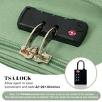 4 Piece Expandable Luggage Set (Softside Luggage(22/26/30) / Light Green+18IN)