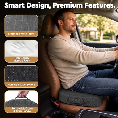 Seat Cushion Memory Foam Office Chair Cushion (Large / Grey)