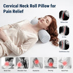 Neck Roll Pillow for Neck Pain Relief (Cool Blue / Medium - 5.0" H)