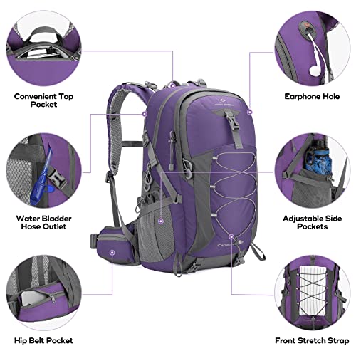 40L Hiking Backpack (40l Purple / 40l / Daypack Backpacks)