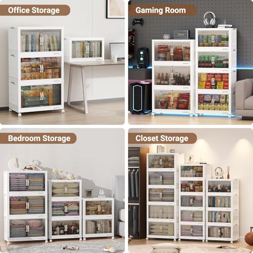 240Qt Stackable Storage Bins with Lid (White / 80QT-3Pack)