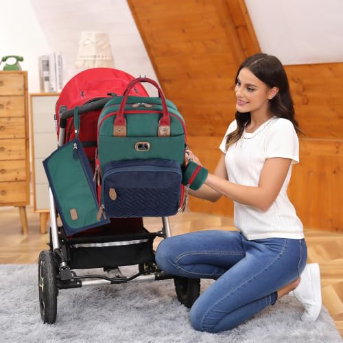 Diaper Bag Backpack with Portable Changing Pad (Colorblock Trio)