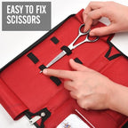 Leather 5 Scissor & Shear Storage Case for Hairstylist (Black)