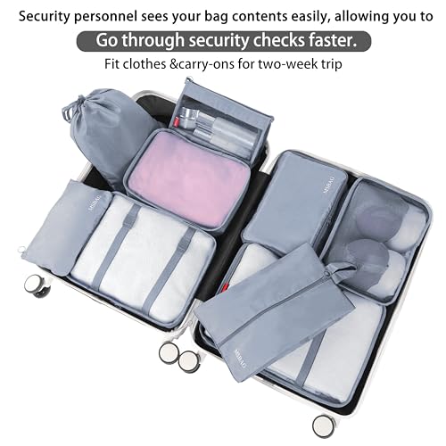 9 set Packing Cubes for Travel (gery 9 set)