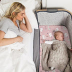 Stretch Fitted Bassinet Sheet Set BROLEX 2 Pack Cradle Sheets for Bassinet Pad (Elephant Rabbit / 32x16 Inch)