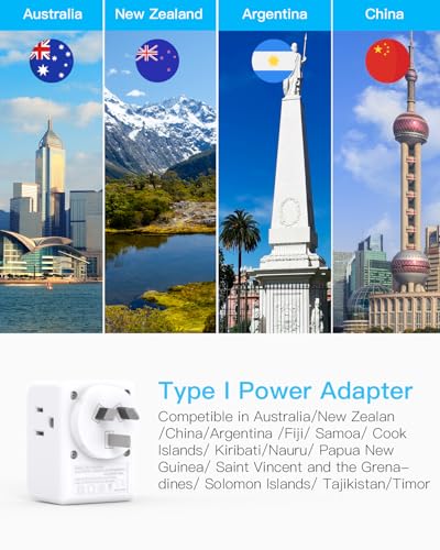 2 Pack Australia New Zealand Travel Plug Adapter