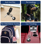 Compatible with AirTag Case Airtag Keyring Leather Protective Case AirTags Loop Holder Air Tags Protective Cover Airtag Key Chain Loop Holders for Luggage Dog Cat Pet Collar (Black)