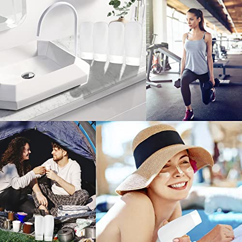 TSA Approved Travel Bottles Set for Toiletries Travel Size Containers Kit 4 Pack Portable Leak Proof Refillable Squeeze Cosmetic Airplane Essential Shampoo Hair Conditioner Body Lotion Bath Shower Gel (White 60ml)