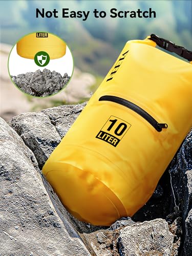 Waterproof Dry Bag Backpack with Zippered Pocket (Yellow / 40L)