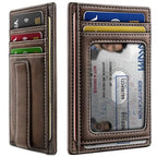 Men Slim Leather Wallet Money Clip 7Cards (Coffee7491)