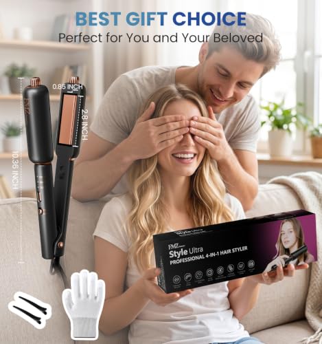 Flat Iron Hair Straightener (Matte Black Rose Gold)