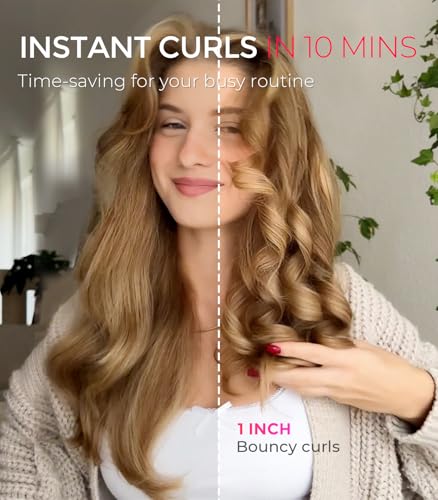 Automatic Rotating Curling Iron (1 inch / Peach)