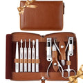 Stainless Steel Manicure Set 11 (Brown)