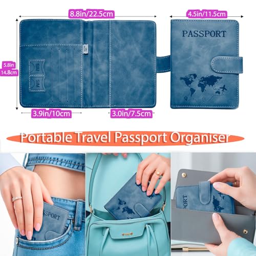 Passport Holder for Travel Essentials (Blue,Green)