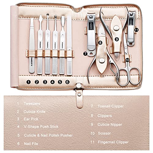 Stainless Steel Manicure Set 11 (Gold)