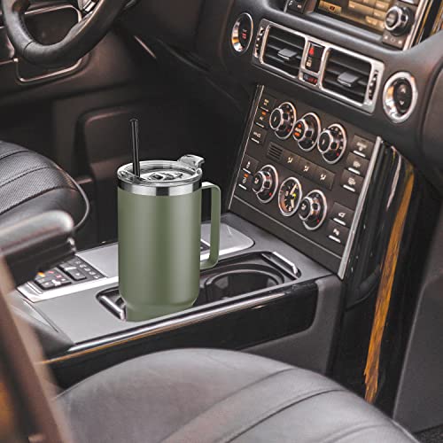 40 oz Stainless Steel Tumbler with Handle (Army Green / 40 Ounces-8)