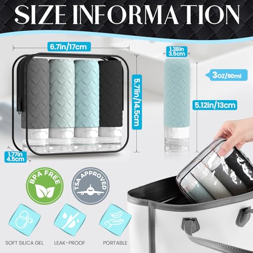 Travel Bottles for Toiletries (Gray)