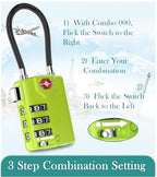 TSA Approved Luggage Locks (1.4*0.72*3.54 in / Lime 2 Pack)
