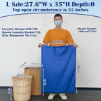 Laundry Bag with Handles & Drawstring Closure (Blue / L 27.6"Wx 35"H┃1 Pack)