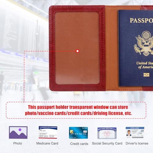 Passport Holder for Travel Women Men (A-Red / Classic(slim))