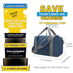 For Spirit Airlines Personal Item Bag 18x14x8 in Underseat Carry (Navy / 30L)