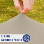 2 Pack Rectangle Spandex Fitted Table Cloth (Taupe / 72" x 30" (Rectangular))