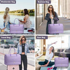 Travel Bag Weekender Bags for Women (8-Light Purple / 40L-Large)