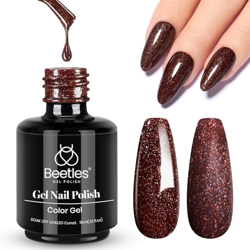Beetles Brown Glitter Gel Nail Polish (I - Shimmery Brown | Jazz Club)