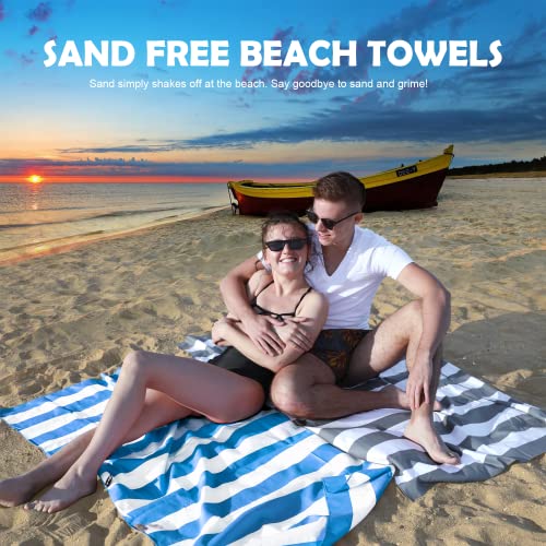 Microfiber Beach Towel Sand (G-set (4)-green/Rose Red/Blue/Gray / Large(60x30"))