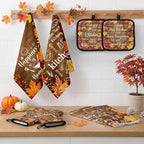 Fall Brown Kitchen Decor Set (Brown Wood Grain)