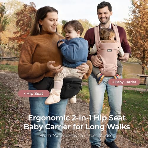 Baby Carrier with Hip Seat (Air Mesh-Pink)