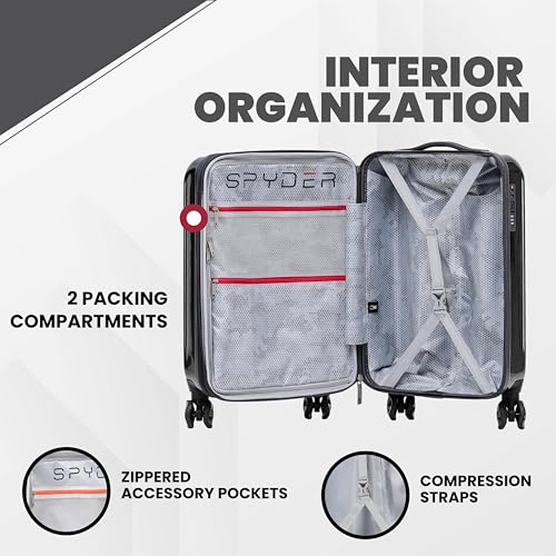 Rails Expandable Hardside Upright Suitcase with 360° Spinner Wheels (Black / Medium Checked)