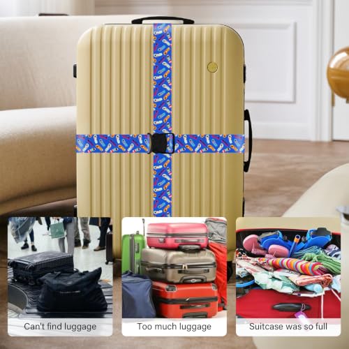 Luggage Straps for Suitcases (Blue Shoes)