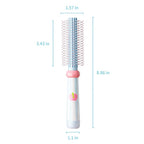 Round Hair Brush, Detangling Fluffy Scalp Brush with Ergonomic Big Handle, Plastic Lightweight Macron Styling Color Comb for Faster Blow Drying and Volume for Long,Thick, Curly Hair Women/Girls/Kids