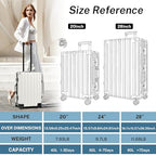 Zipperless Carry On Luggage with Wheels 20 inch Hardshell Suitcase (White / Carry-on (20 Inch))