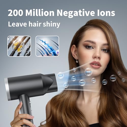 Ionic Hair Dryer with Diffuser (Sliver/Matte Black)
