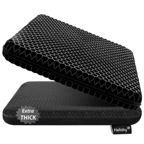 Gel Seat Cushion (Black / 16.5 x 14.5 x 2 inch)