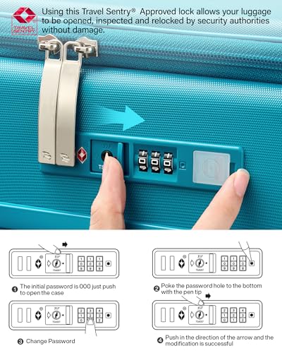20 Inch Expandable Carry On Luggage 22x14x9 Airline Approved (Caribbean Blue / 20 Inch EXT)