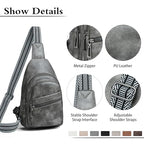 Sling Bag Crossbody Bags for Women Small Cross Body Bag Fanny Packs Chest Sling Purse for Daily Travel Leisure Sport (2-2 Dark Grey)