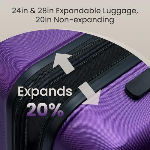 G Series Luggage set 4pcs (Purple / 4-Piece Set (16/20/24/28in))