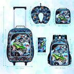5PCS Kids Luggage Set for Boys (Blue car 5pcs)