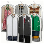 Hanging Clothes Storage with 4" Gusseted Garment Covers (24"x40"x4"/ 6 Pack)
